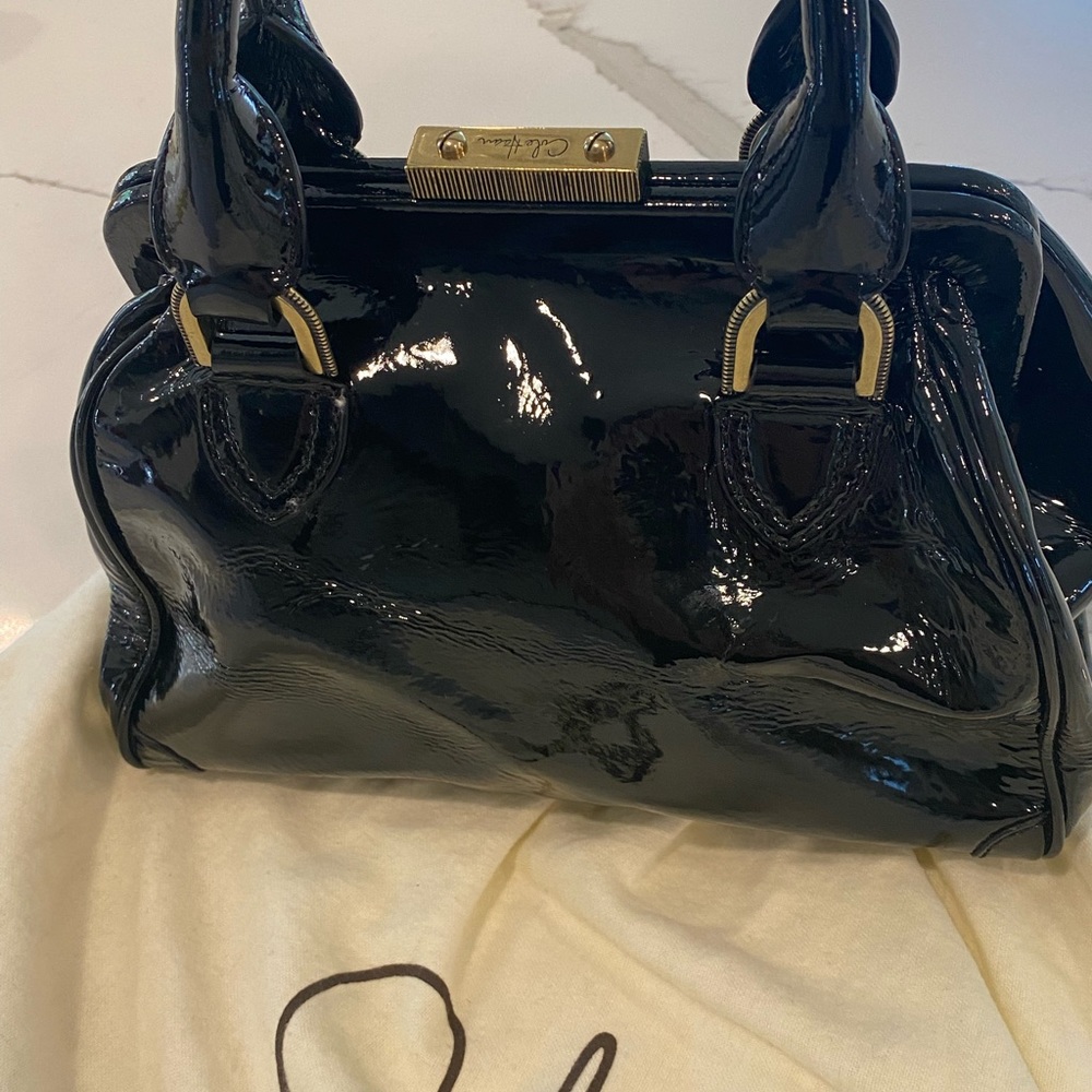 Cole Haan Black Patent Leather Handle Purse - Picture 5 of 13